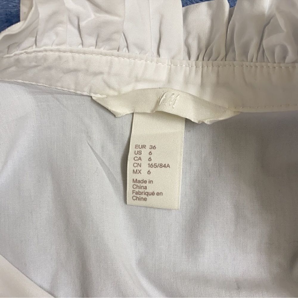 H&M White Sleeveless Cotton Button Down Top(Size 6) - Picture 5 of 5